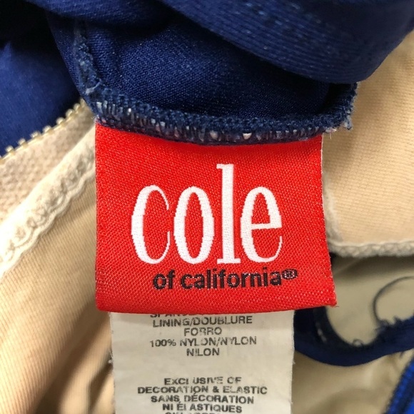 Vintage One Piece Size 12 Blue Bathing Suit Swimsuit Colorblock 90s Y2K - Picture 3 of 3